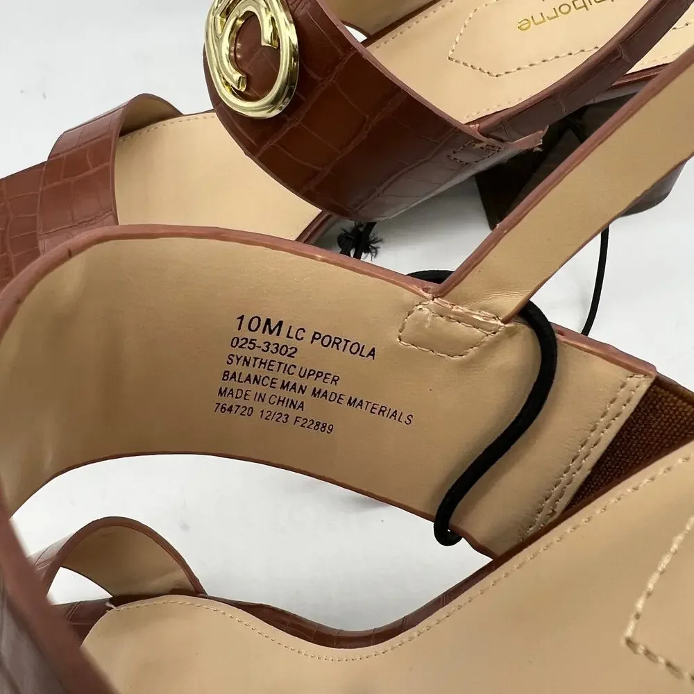 Liz Claiborne Womens Portola Heeled Sandals Cognac Brown Size 10M